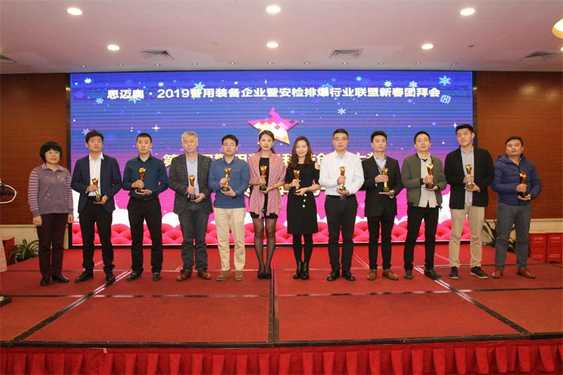 华视电子委派代表（右二）领取奖杯